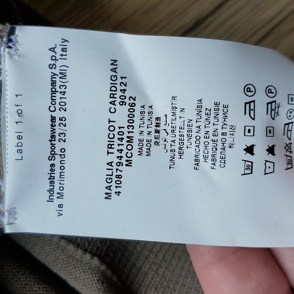 Cerruti 1881 Light Olive Green Full Zip Maglia Tricot Cardigan XXL NWT - Picture 7 of 9